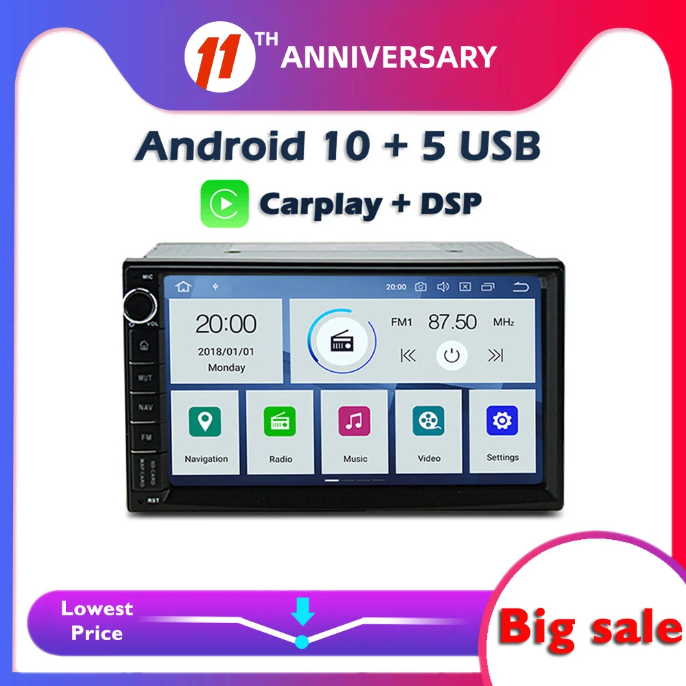 Carplay DSP PX6 IPS Android 10 4 Гб + 64 радио GPS навигация карта Bluetooth Wifi Автомобильный DVD