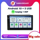 Carplay DSP PX6 IPS Android 10 4 Гб + 64 Гб радио GPS навигация карта Bluetooth Wifi Автомобильный DVD мультимедийный плеер 2 Din для Nissan Универсальный