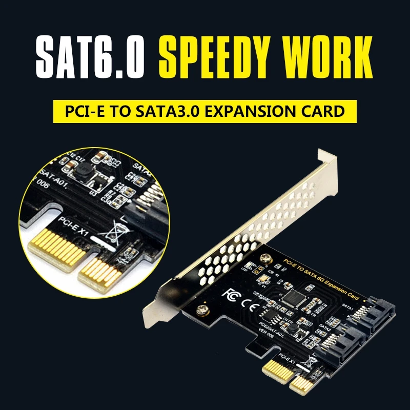 PCI Express SATA 3 плата контроллера 2 порта PCIe III 6 ГБ/сек. внутренний адаптер конвертер