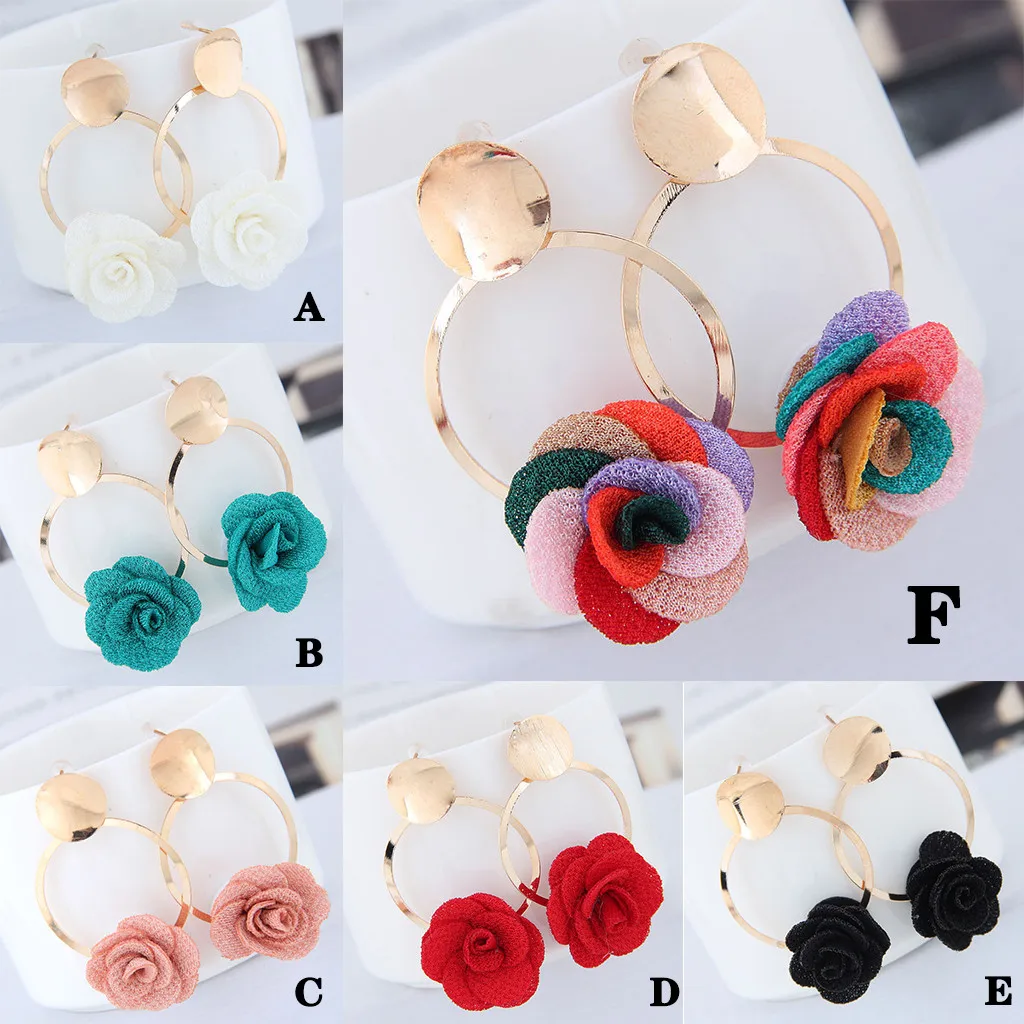 Женские массивные металлические серьги в виде цветка модные с пятилепестками