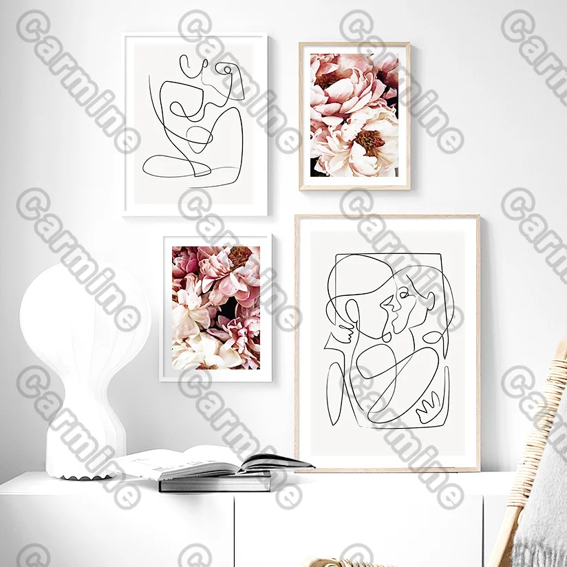 

Poster Flowers Hand Painted Figures Canvas Painting Wall Art Nature Home Decoration for Living Room and Bedroom Frameless