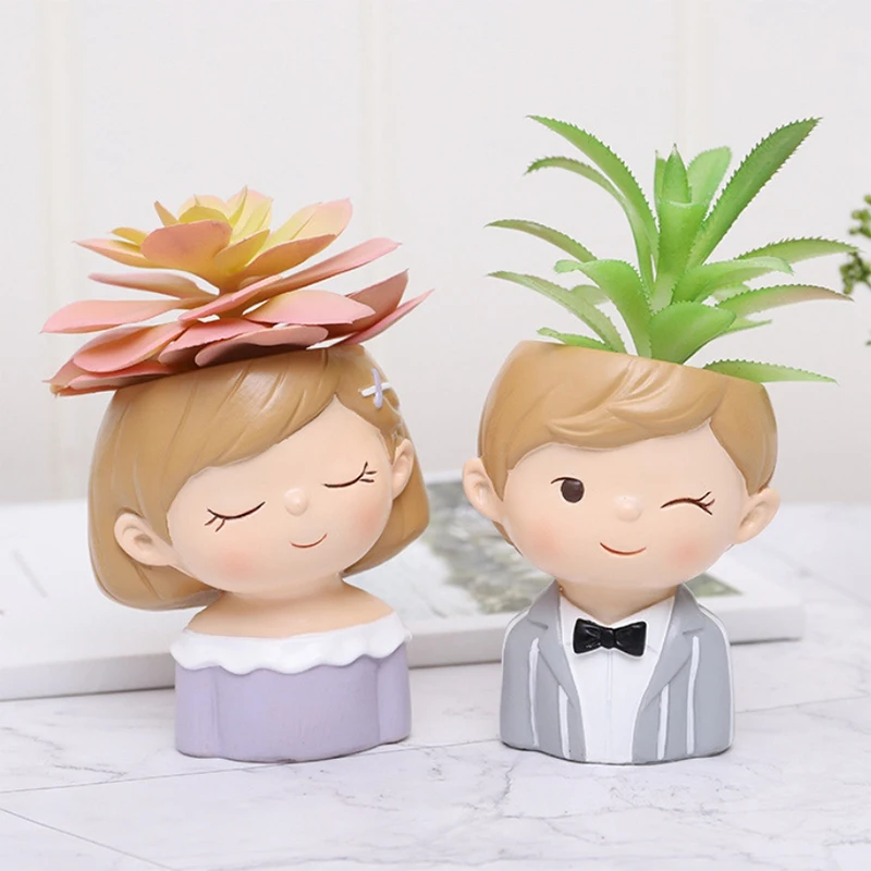 Милые парные кактусы набор из 4 предметов цветочный горшок для маленьких