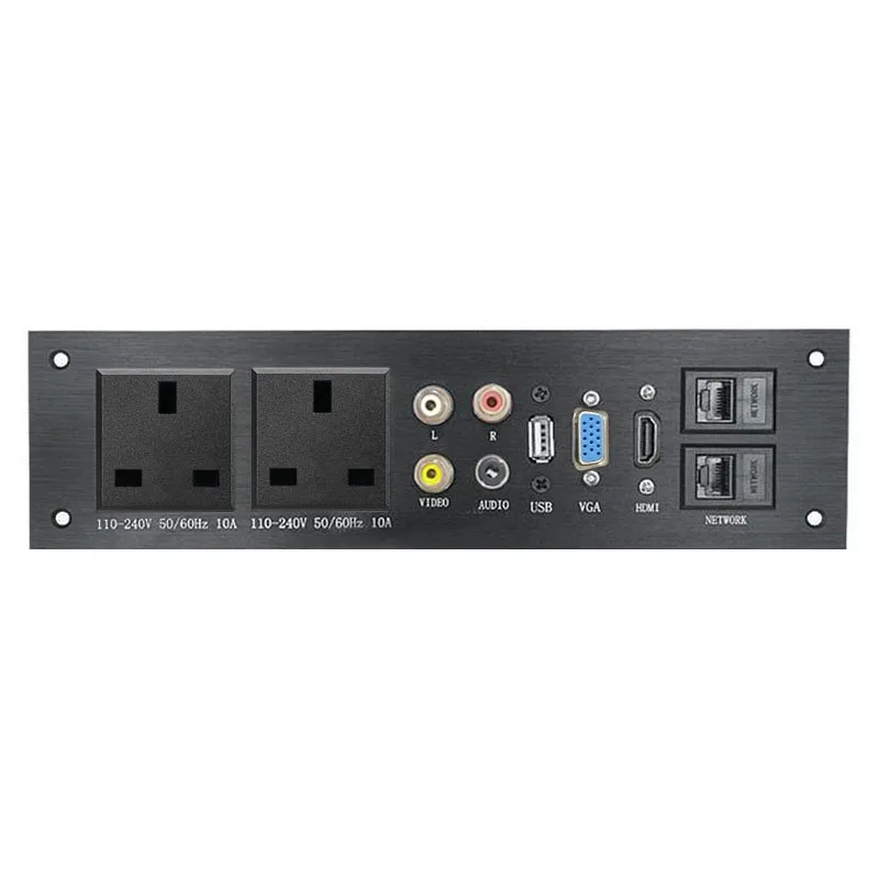 UK SOCKET Панель из алюминиевого сплава AC 110-240V USB аудио VGA Сеть HDMI интерфейс UK/EU/US/CN электрическая розетка плата питания Китай переходник - Цвет: UK SOCKET