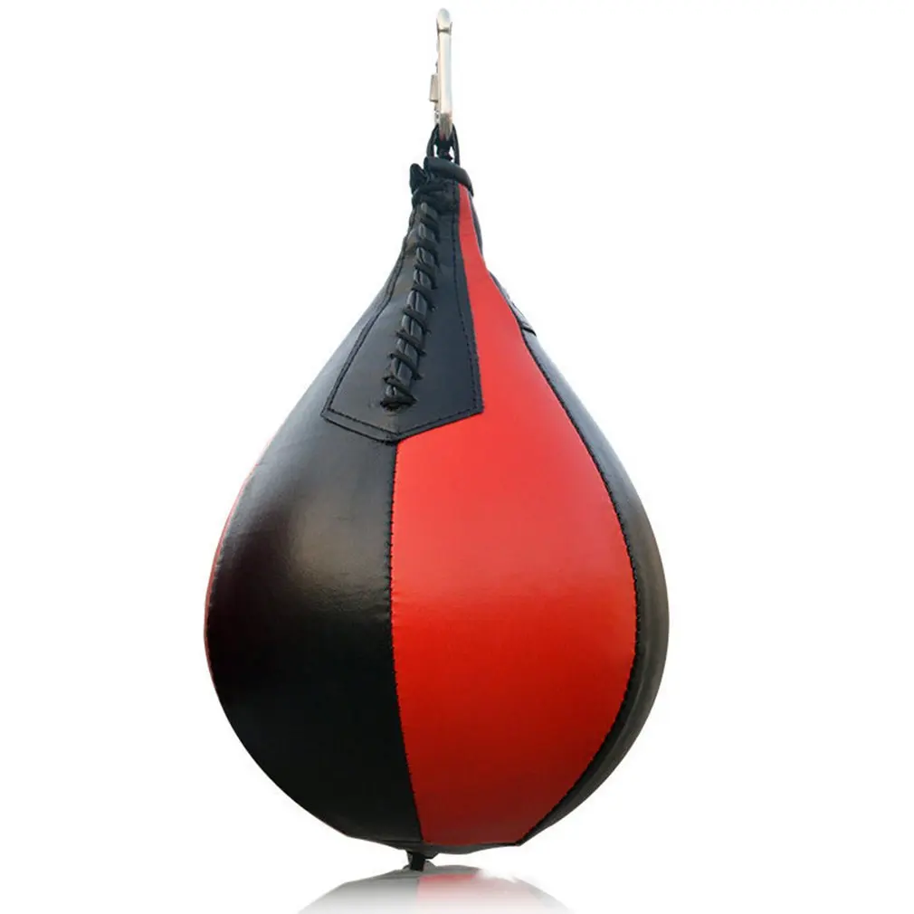

PU Punching Ball Pear Boxing Bag Training Reaction Speed Muay Thai Punch Boxe Fitness Sports Equipment Training With Pouch Base