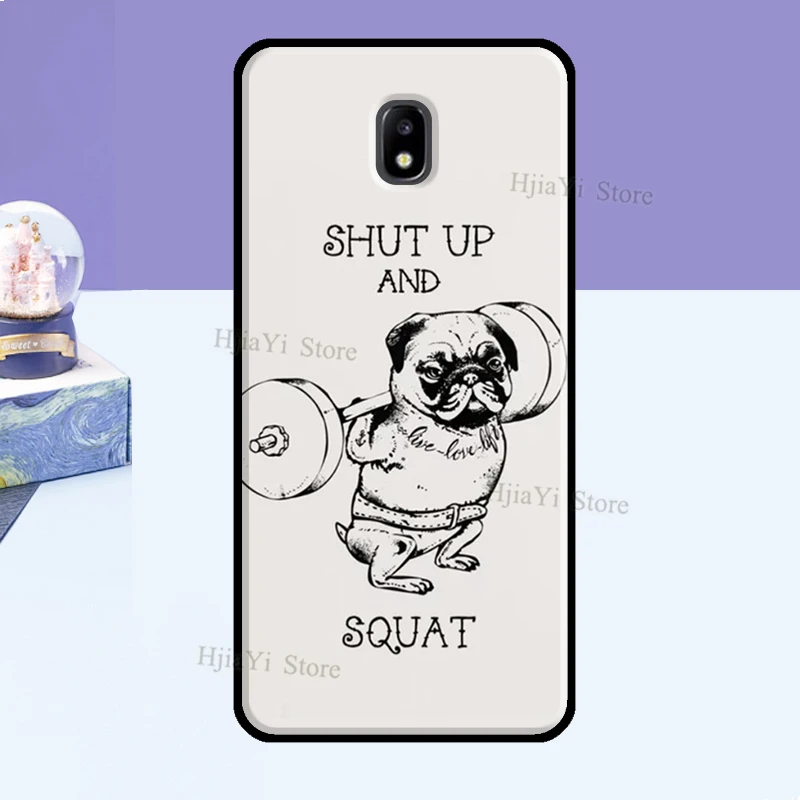 Funny Pug Lift Gym Cover For Samsung Galaxy A8 A6 A7 A9 2018 J8 J4 J6 Plus J1 A3 A5 2016 J3 J7 J5 2017 Case images - 6