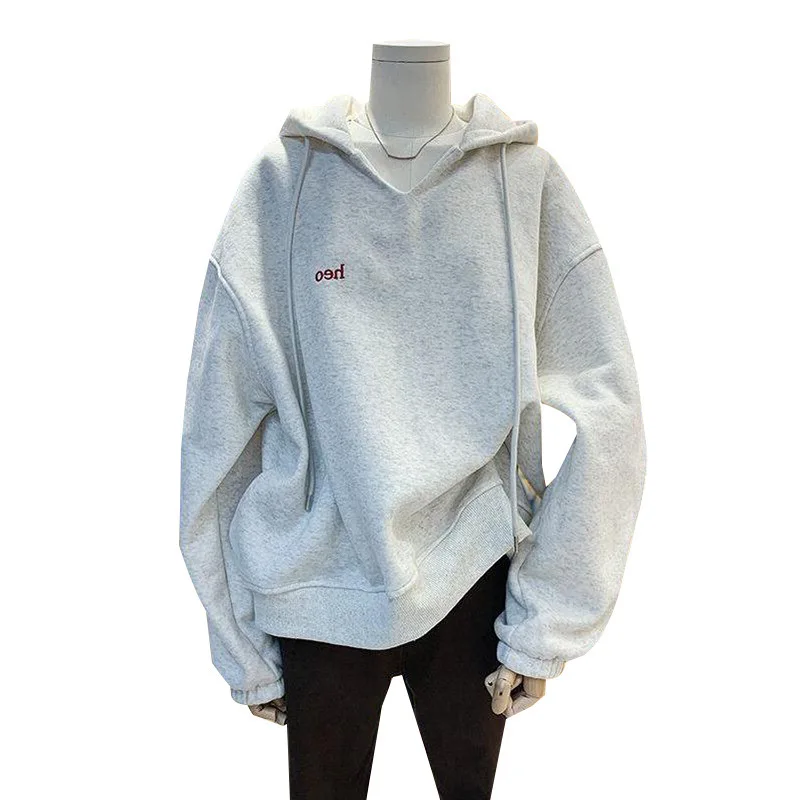 

Thin sweater women 2021 new autumn Korean loose ins grey Hoodie long sleeve top women's wear