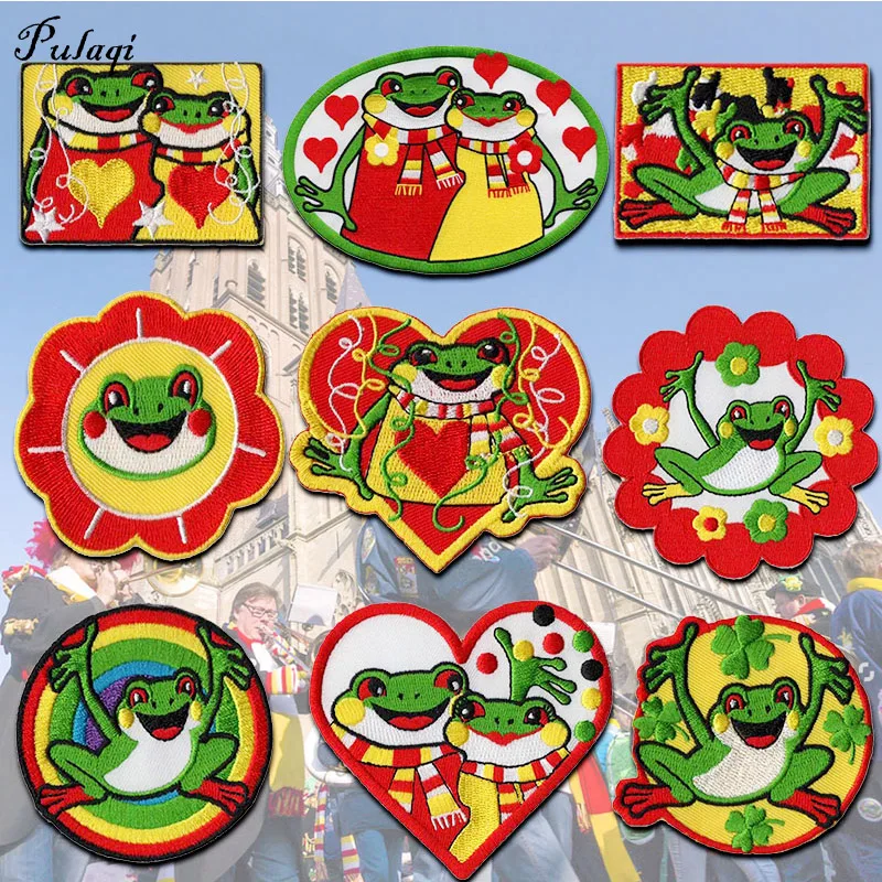 Pulaqi Oeteldonk эмблема Полный вышитые лягушка карнавал для Нидерланды гладить на