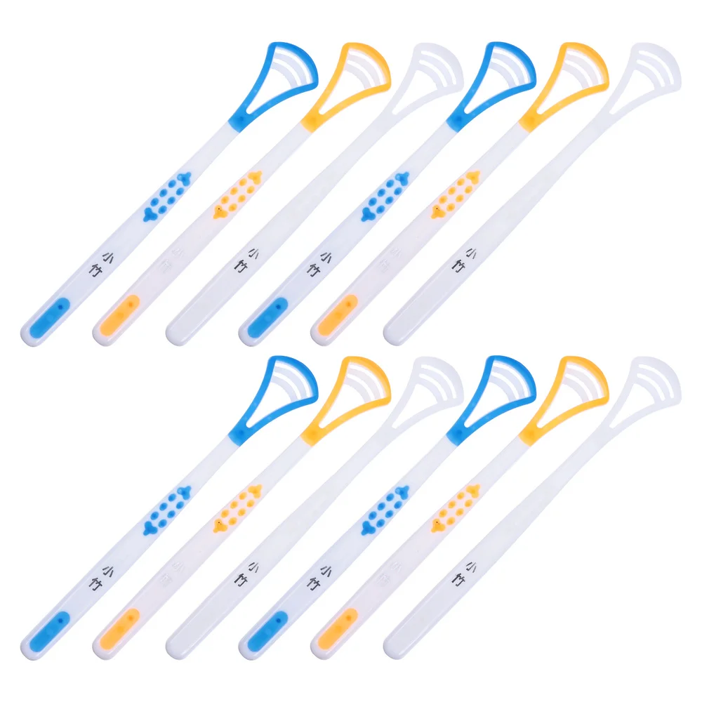 

12 Pcs Silicone Tongue Cleaners Practical Tongue Scrapers Tongue Scraping Plates