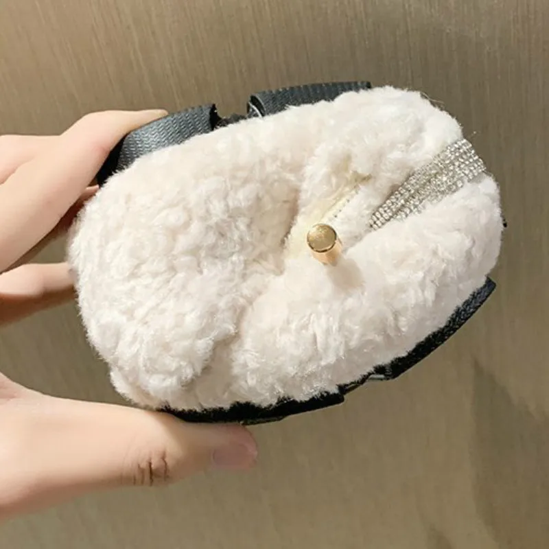Winter The New Hairy Women's Shoes Casual Fashion Solid Slip-On Round Toe Butterfly-knot Plush High Quality Soft Bottom Flock