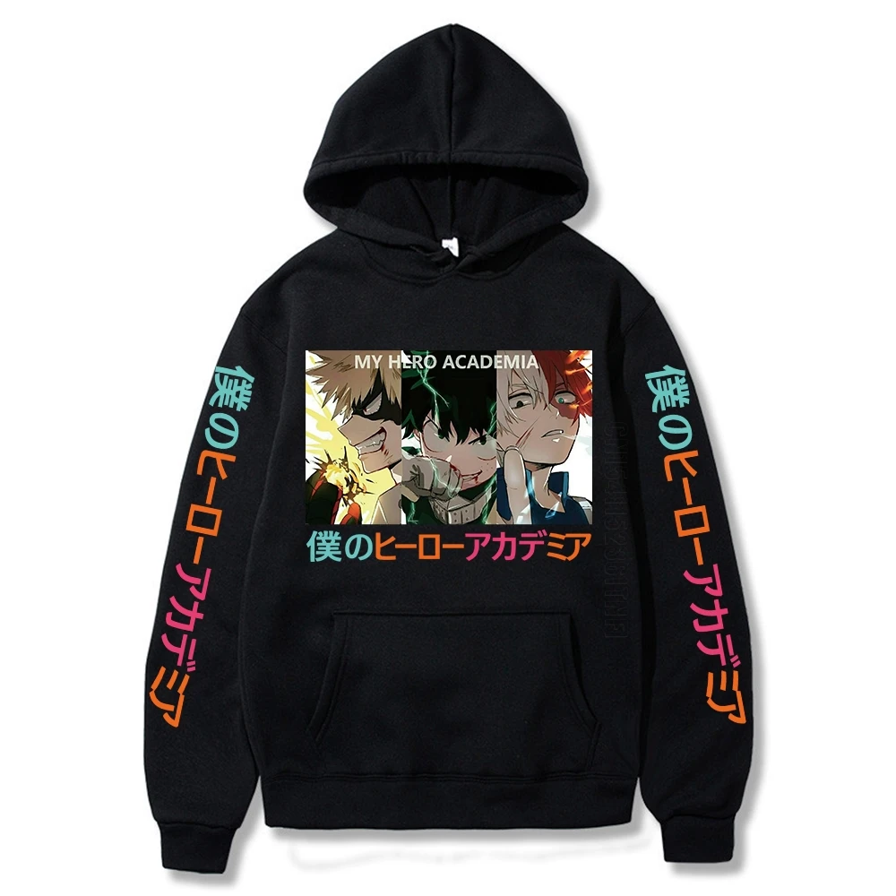 My Hero Academia Men Hoodie Bakugou Deku Shoto Todoroki Pullover Streetwear Boku No Hero Academia Streetwear Hoodies