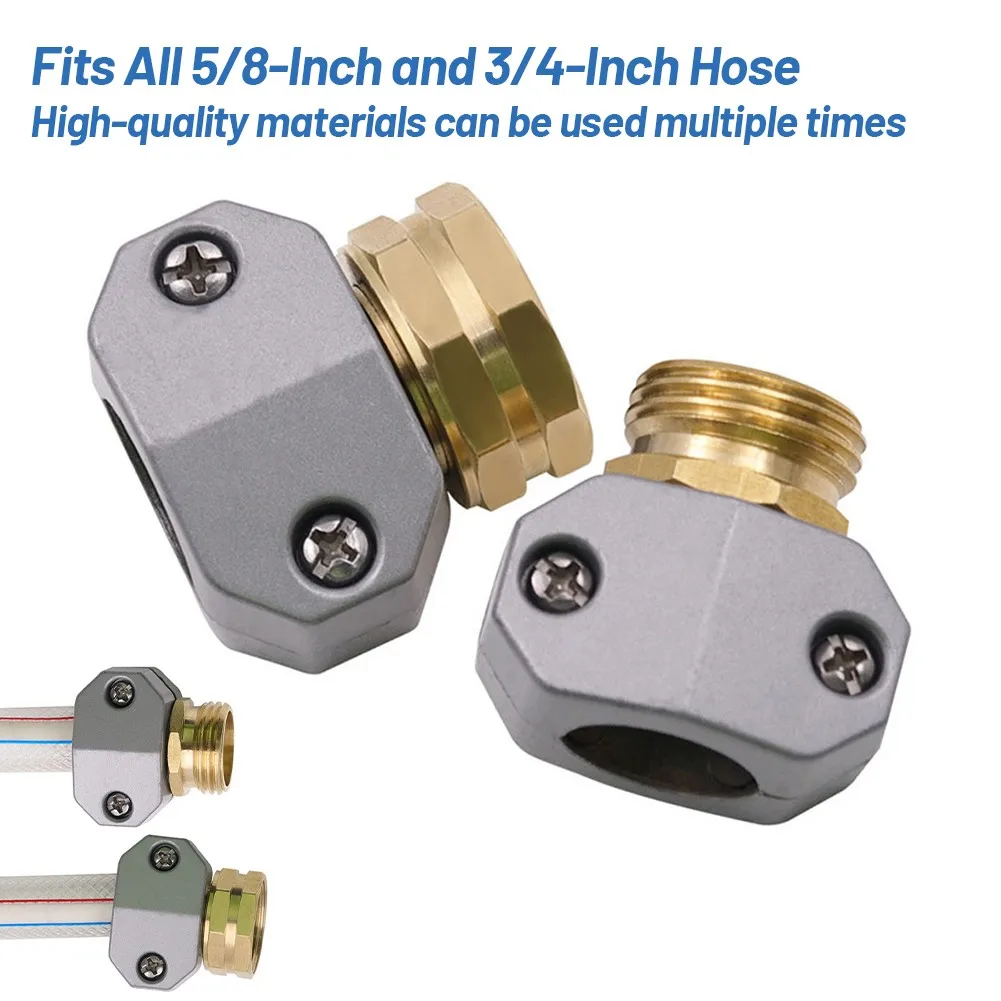 

Premium Zinc And Brass Female Coupling Fits All 5/8Inch And 3/4Inch Hose Water Pipe Connector Hose Adapter