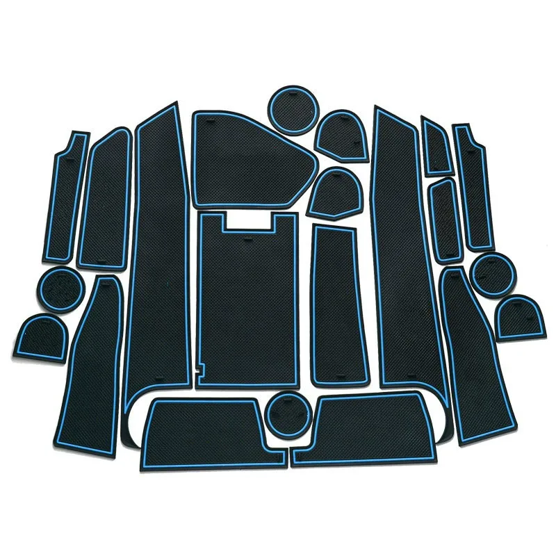 

22pcs/set Car Accessories Gate Slot Pad Rubber Car-cup Interior Cup Cushion Door Mat Cup Covers For Ford Explorer 2013-2015