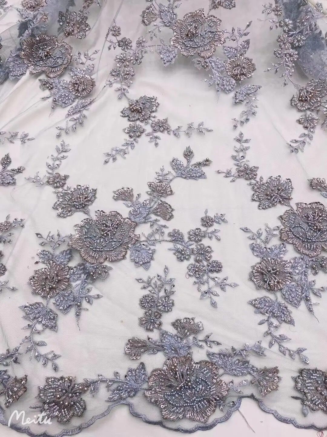 

Кружевная ткань, горячая Распродажа, в нигерийском стиле, с бисером, для свадебного платья, ZH-3686811