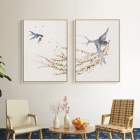 chinese style wall art lotus carp bamboo panda canvas painting swallow flower branch posters and prints pictures home decoration