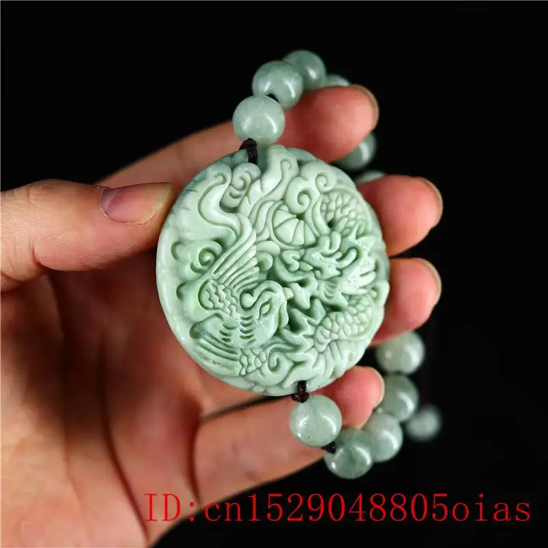 Нефритовый дракон феникс браслет ювелирные изделия очарование Мода жадеит
