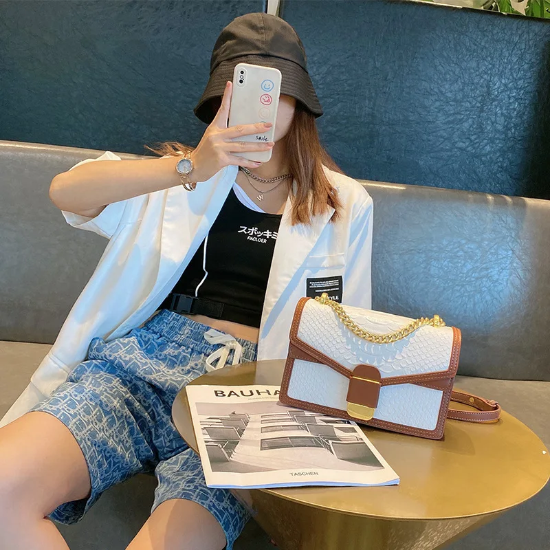 

Leather small square bag 2021 new fashion single shoulder cross-slung women bag small fragrance wind rhomboid chain bag