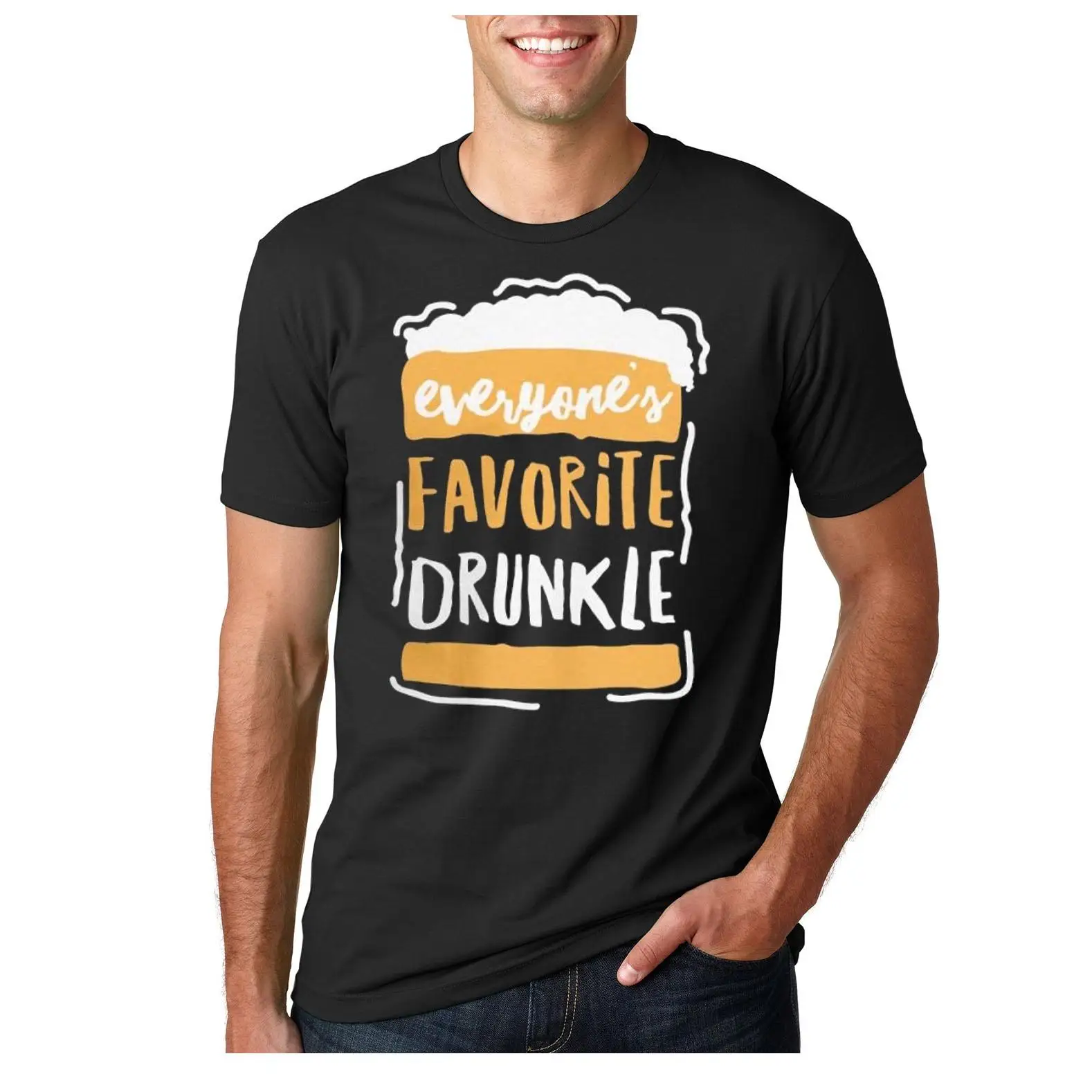 Любимая для всех футболка с изображением пьяного дяди мужчин забавная подарком