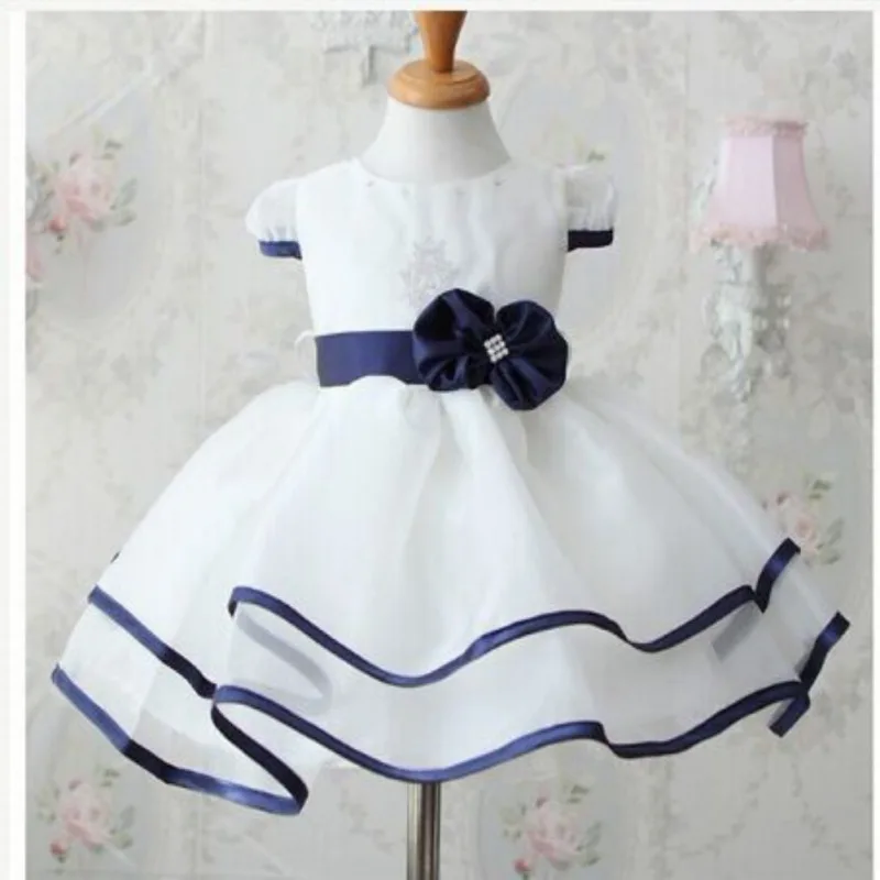 Pure white and blue edge girls college princess | Детская одежда и обувь