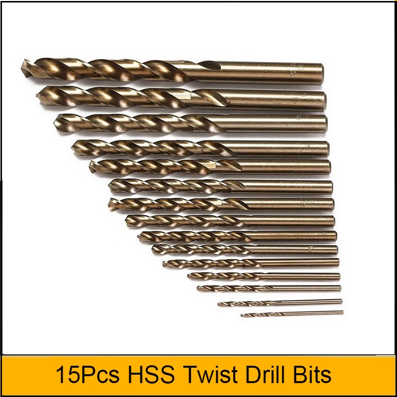 Набор сверл из быстрорежущей стали и кобальта 15 шт. набор 1 5 10 мм|Детали