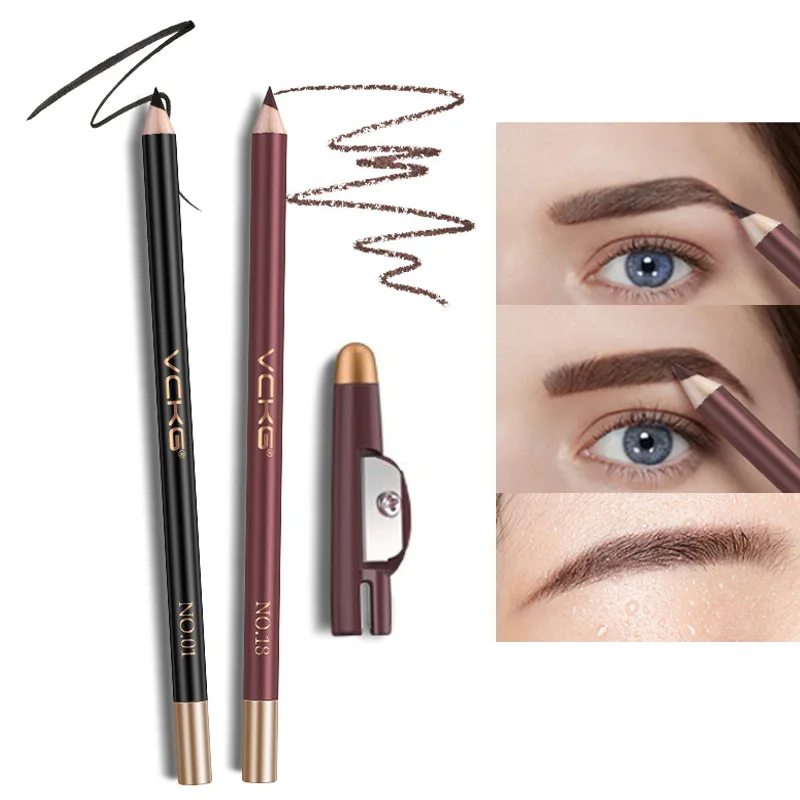 

Eyebrow Pencil Cosmetic Eyeliner Enhancer Tint Waterproof Long Lasting Black Dark Coffee Eyebrow Pen with Sharpener Cosmetic