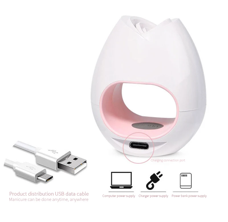 

16W Mini Rose Nail Uv Light Therapy Machine USB Quick-drying Gel Nail Polish Portable Nail Lamp Nail Art Tool