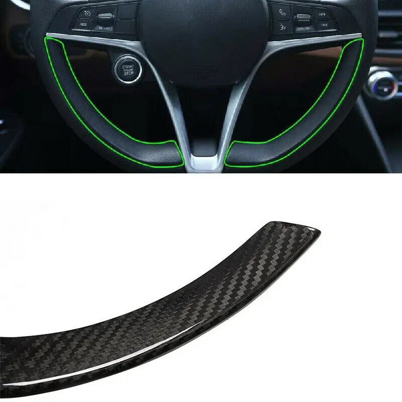 

2PCS Car Steering Wheel Frame Trim Cover For Alfa Romeo Giulia Stelvio 2017-2018