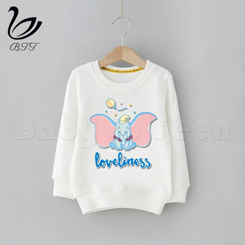 Милый детский свитер с забавным рисунком Дамбо однотонные толстовки модные