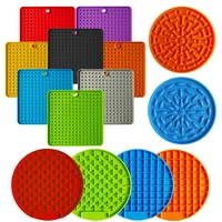 silicone dog feeding lick mat cat feeder licking pad for dogs cats dog bath buddy slow feeder food sucker cats lick pad