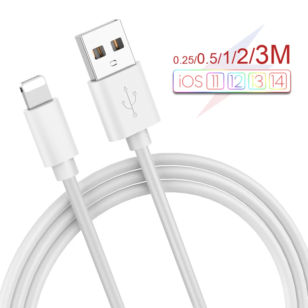 

2A Fast Charging USB Cable For iPhone 12 11 XS Max XR X 8 7 6 6S 5S Cord Quick Charge Mobile Phone Cable Fast Data Charger cable