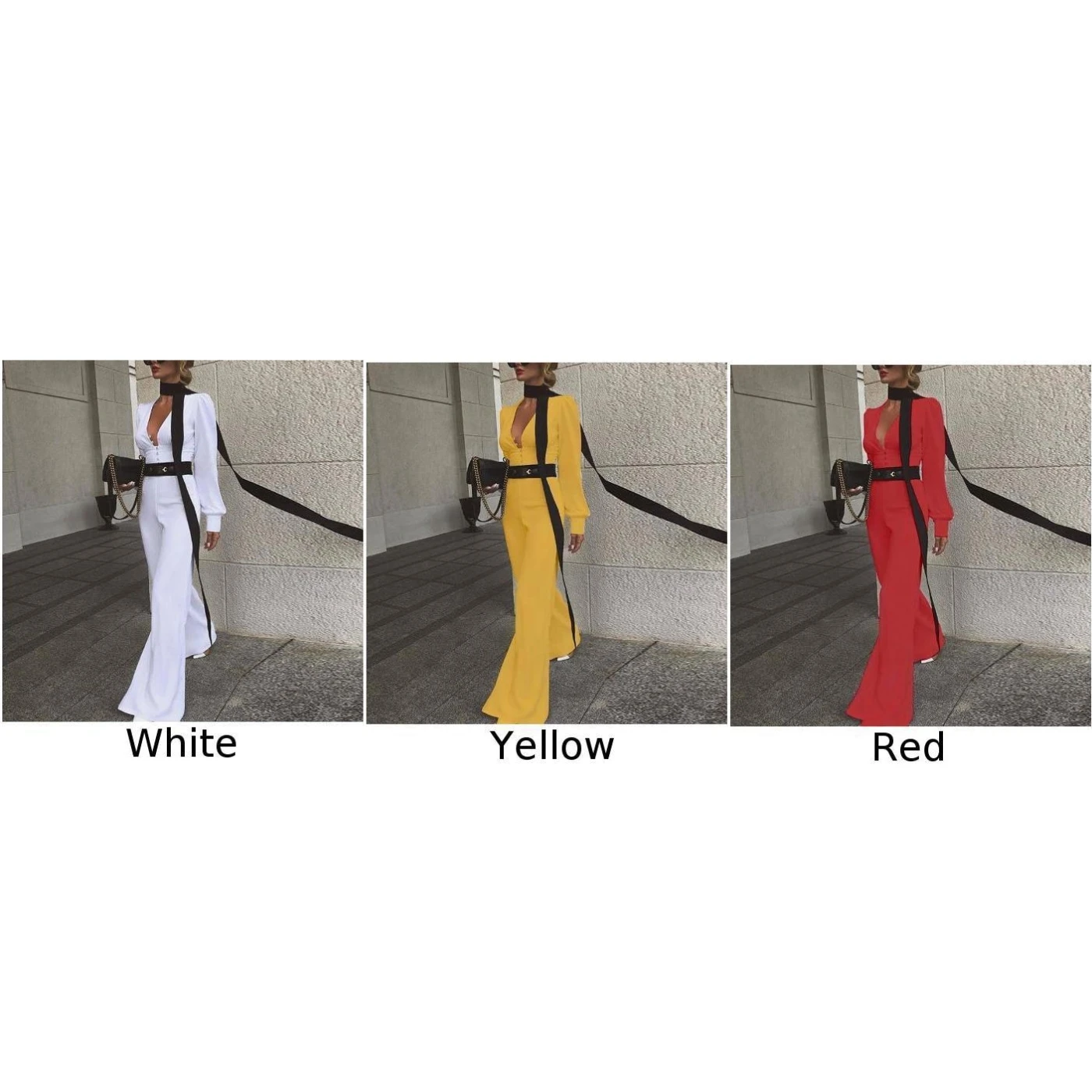 Женский Повседневный комбинезон с широкими штанинами Облегающий длинным