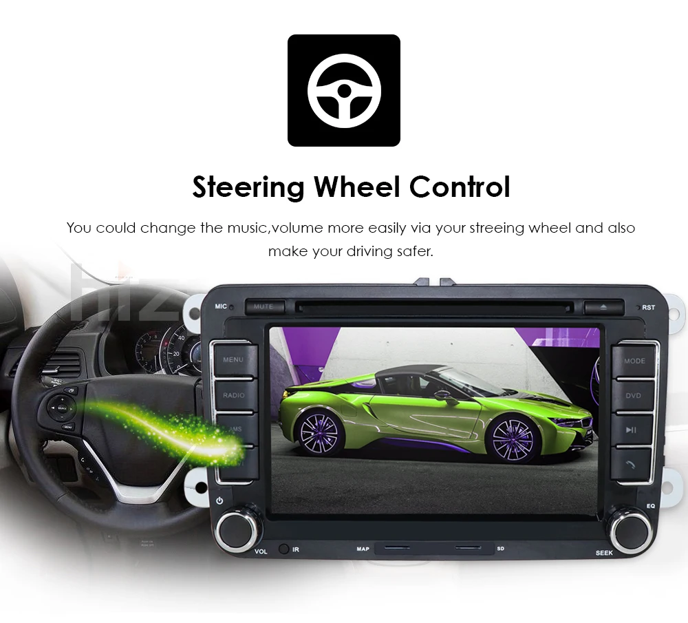 Ossuret 2 din " автомобильный DVD Радио мультимедийный плеер для VW/Skoda/Octavia/Fabia/Rapid/Yeti/Seat/Leon gps навигация автомобильный аудио стерео