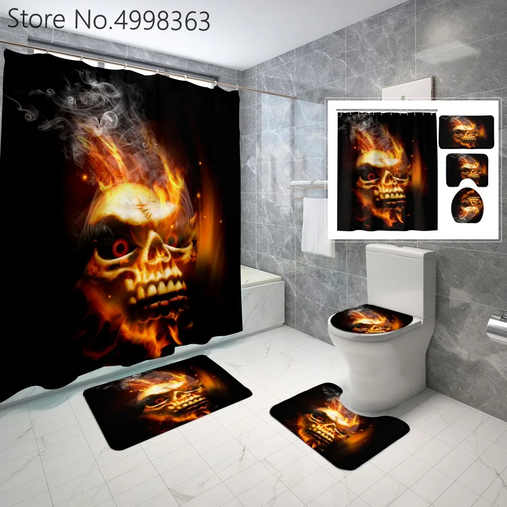Сахарный череп готические занавески для душа полиэстер ткань с крючками коврики