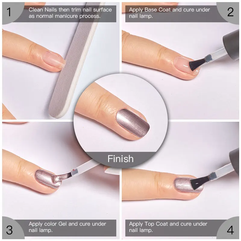 Гель лак для ногтей с четырьмя лилилиями металлического цвета рисования