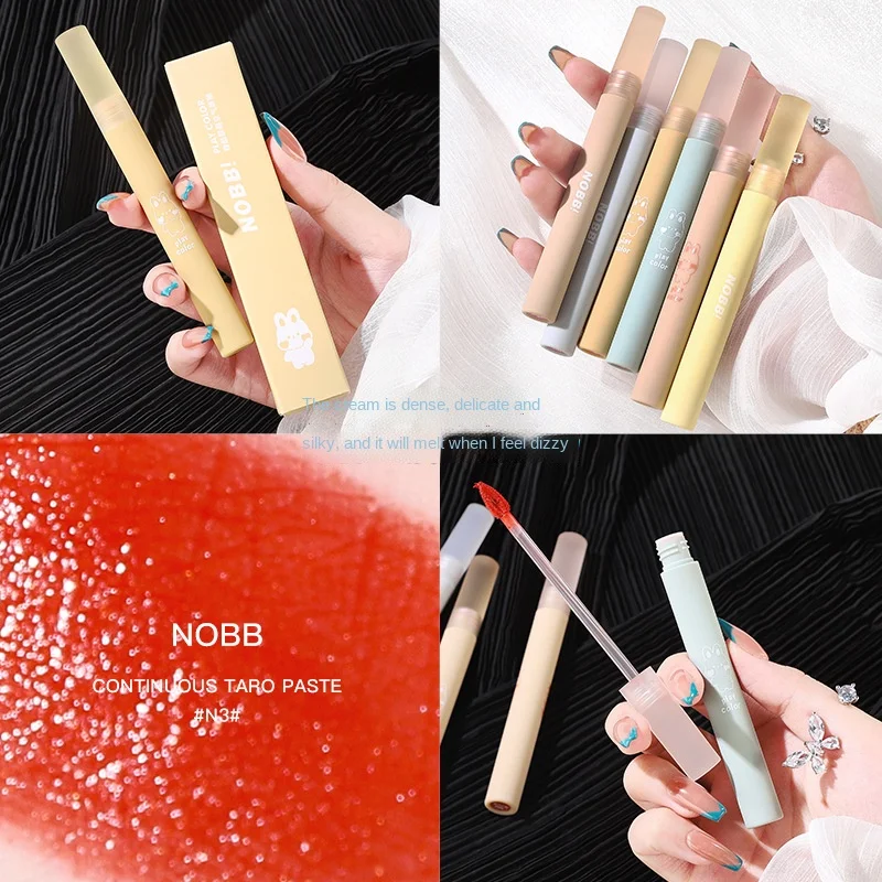 

Popsicle Air Lip Glaze Misty Matte Fine Flashing Lip Mud Student Handmade Lipstick Chocolate Color Lipstick