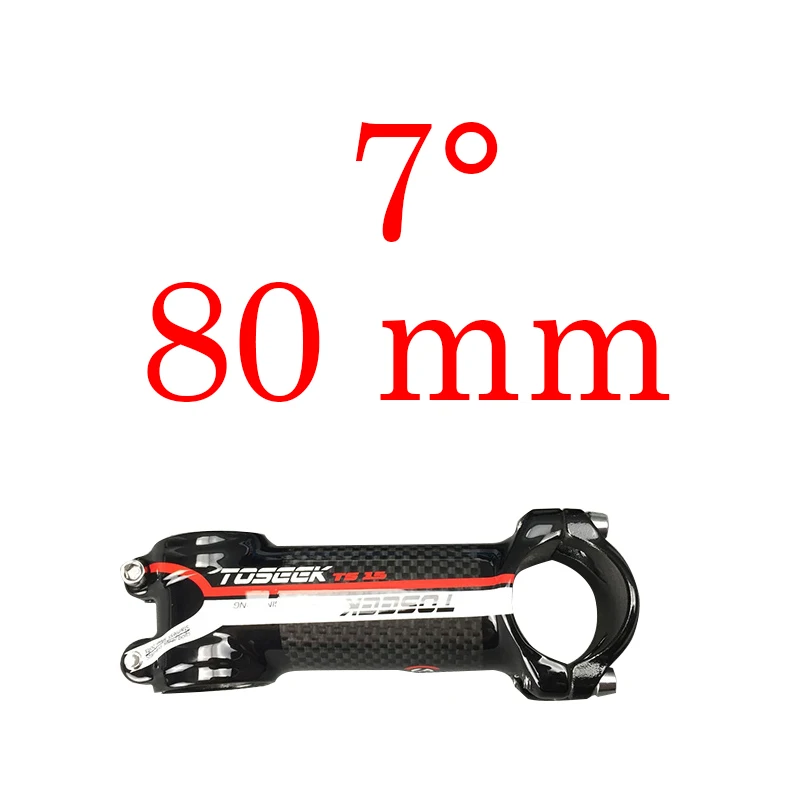 Red 80mm Toseek велосипед стержень супер светильник 102 г! Угол 7 длина 70 мм-110 мм Высококачественный углеродный алюминиевый стержень красный синий зеленый желтый Глянец - Цвет: Red 80mm