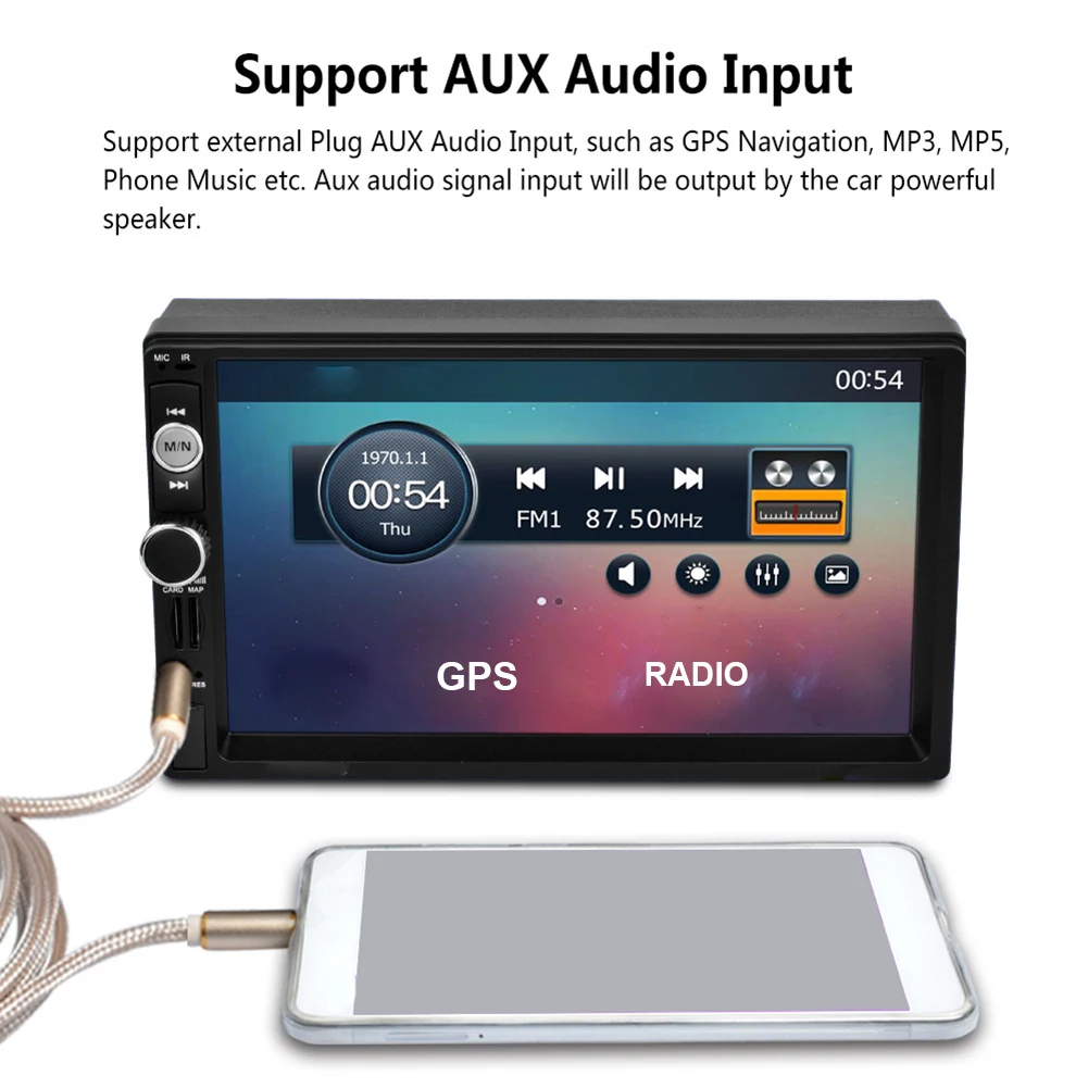 7 дюймов универсальная камера заднего вида gps навигация Сенсорный экран