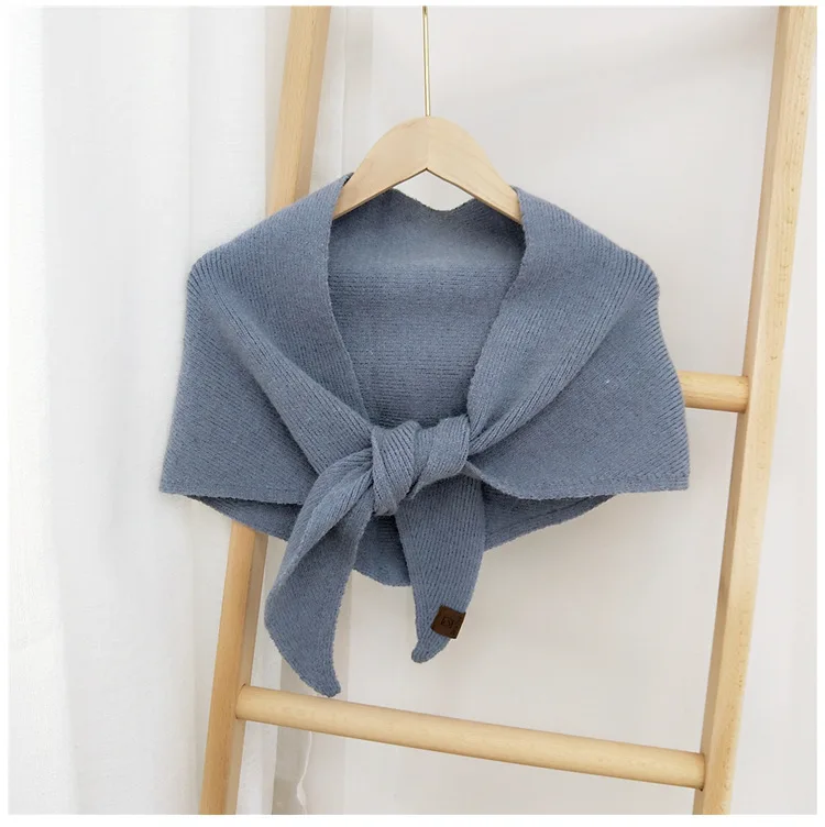 Шарф женский шерстяной трикотажный однотонный теплый двусторонний Осень-зима |