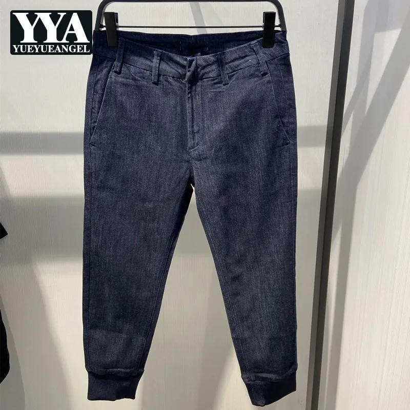 

Spring Autumn New Men Denim Trousers High Street Casual Zipper Straight Jeans Loose Pockets Pencil Pants Male 3XL