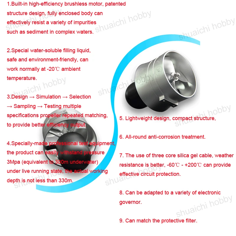 

1PC 380W 24V DC R26 ROV Robot Underwater Thruster Brushless Motor High Efficiency CW CCW Propeller Waterproofing Depth 300m