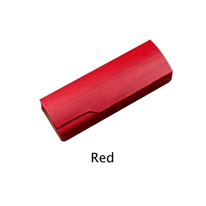 Мода ручной работы деревянные зерна ПУ сплошной цвет солнцезащитные очки коробка для хранения старые очки протектор Коробка - Цвет: Красный