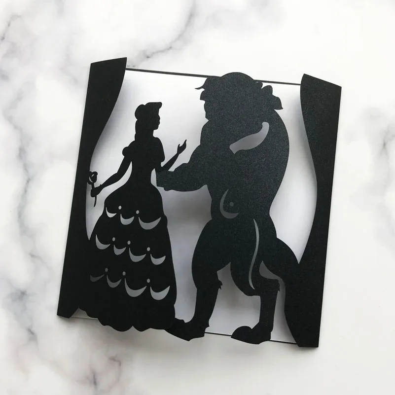 50 шт. розовый темно синий Серебряный жемчуг бумага лазерная резка свадебные