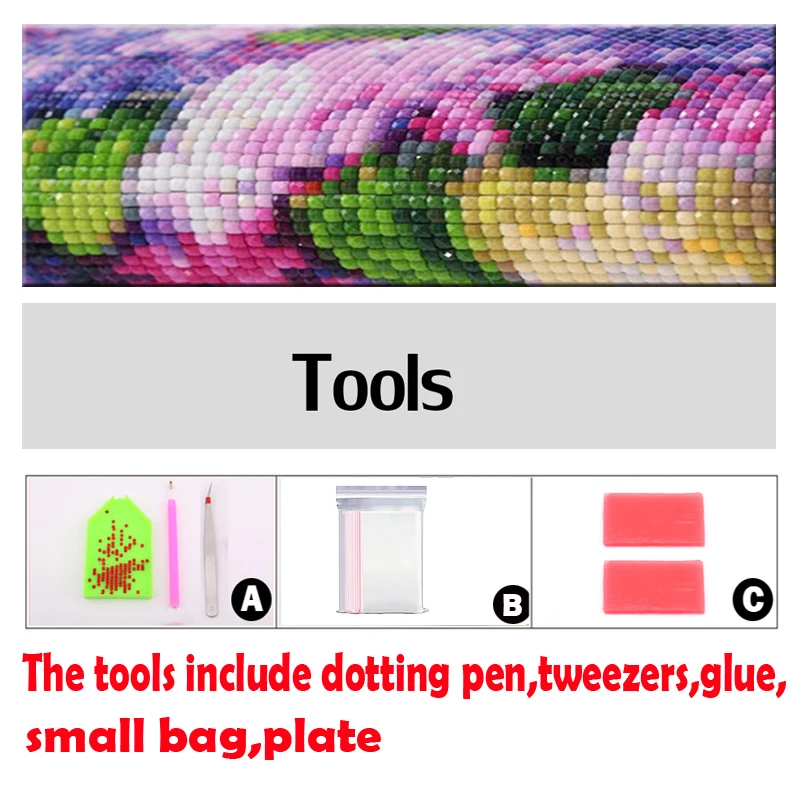 

3pcs/set 5D Diamond Embroidery purple tulip Diy Diamond Painting Cross Stitch Full Square Rhinestone Mosaic painting flower art