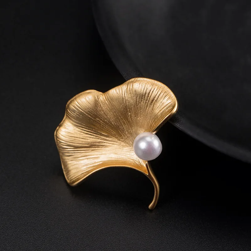 Женская Брошь в виде листка гинкго из серебра 925 пробы | Украшения и аксессуары