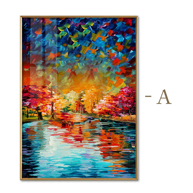 Красочный пейзаж настенная Картина на холсте уличная картина маслом современная