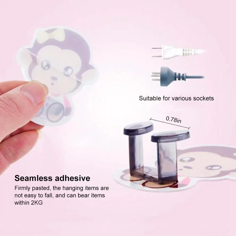 Клейкий крючок с вилкой питания 6 шт. прочная клейкая вешалка моющаяся