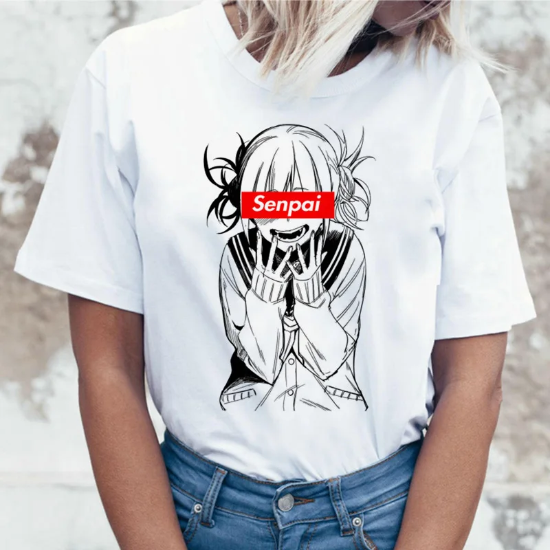 Футболка Himiko, мультяшная футболка Toga senpai, женская футболка waifu, женская футболка с надписью boku no hero Academy, футболка, футболка, harajuku, 90s
