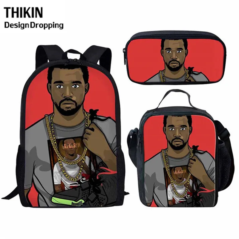 13 THIKIN Back To School черный искусства АФРИКАНСКАЯ ДЕВУШКА культуры школьные сумки для детей 3 шт./компл. школьный рюкзак школы детская книга Сумка Softback - Цвет: 13