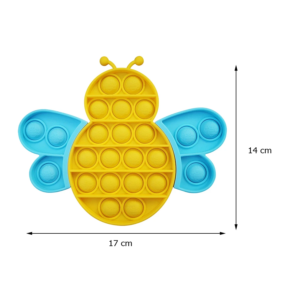 

Cartoon Animal Bee Push Bubble Sensory Autism Antistress Silicone Toys Children Puzzle Educational Toy for Kids Adult Fidget Toy