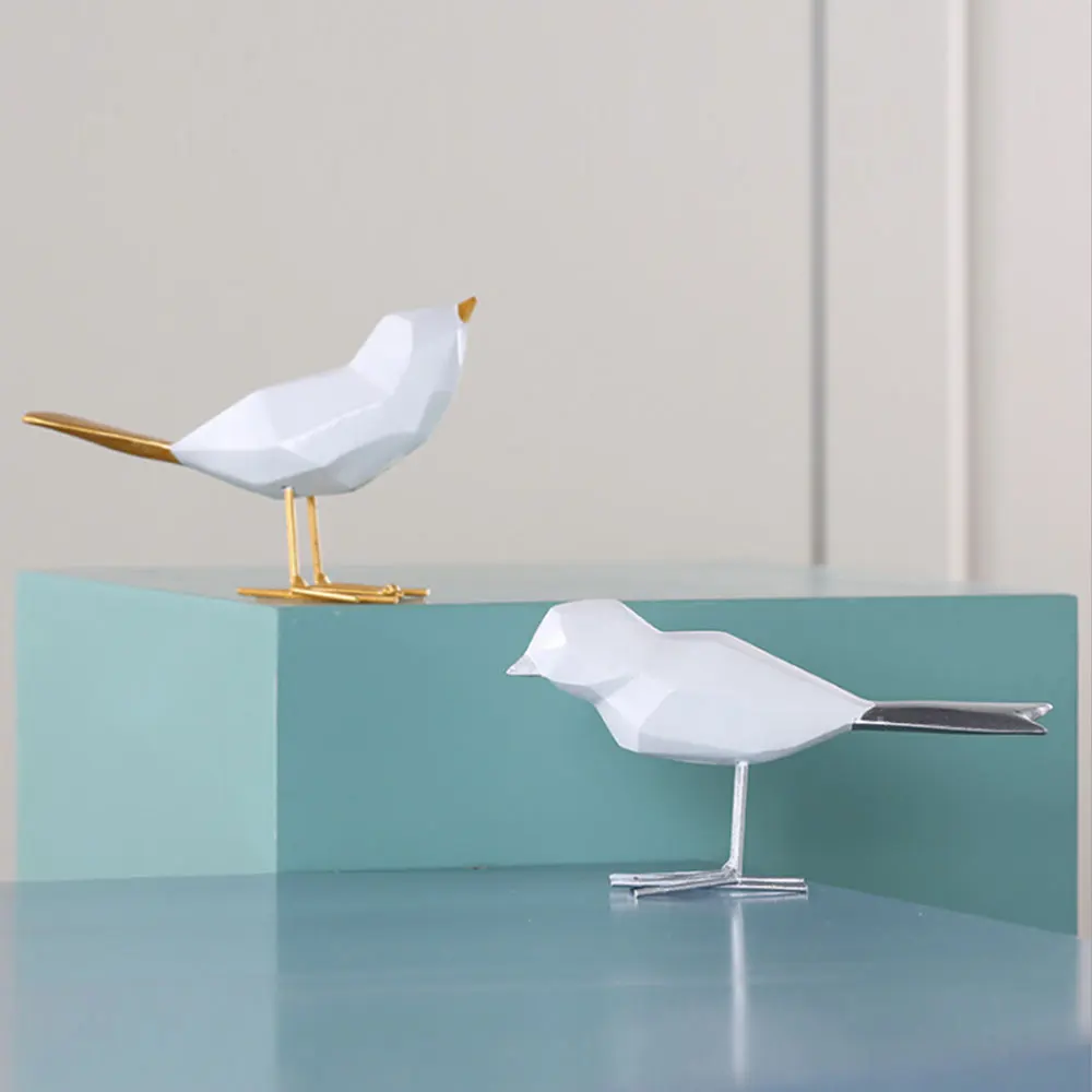 Nordic Minimalist Resin Bird Figurine Simulation White Modern Home Furnishing Decor Craft for Christmas Office 1 | Дом и сад