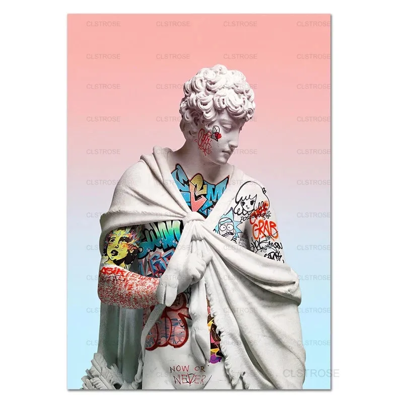 

Graffiti Sculpture Poster Portrait Wall Art Decoration European Open Modern Home Decoration Canvas Painting for Bedroom